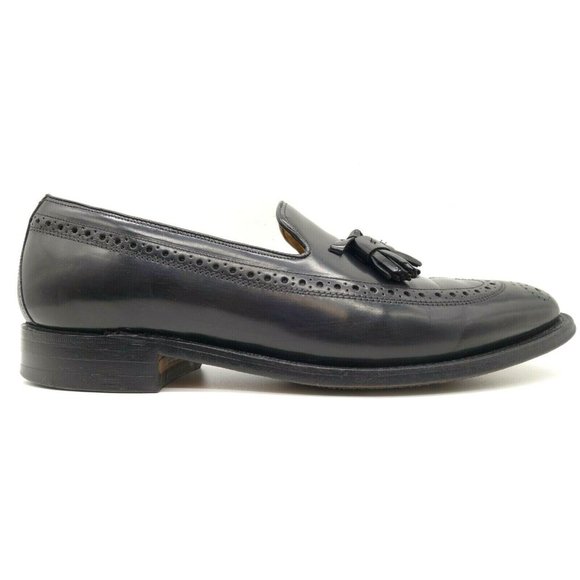 Johnston & Murphy Shoes Men 11.5 Black Leather Aristocraft Tassel Wingtip Loafer Johnston & Murphy Aristocraft Wingtip Kiltie Tassel Loafer  main image 4